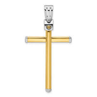 Load image into Gallery viewer, 14K Two-tone Polished Cross Pendant
