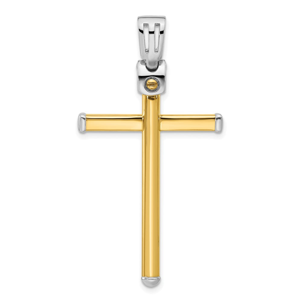 14K Two-tone Polished Cross Pendant
