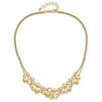 Load image into Gallery viewer, 14K Polished and Satin Circles with 2in. ext Necklace
