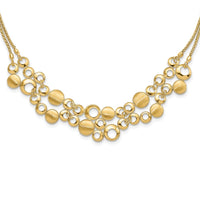 Load image into Gallery viewer, 14K Polished and Satin Circles with 2in. ext Necklace
