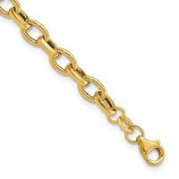 Load image into Gallery viewer, 14K Polished and Textured Fancy Link Bracelet
