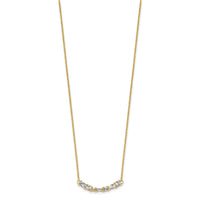 Load image into Gallery viewer, 14K and White Rhodium Polished and Diamond-cut Bar Necklace
