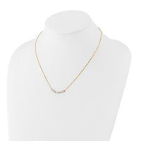 Load image into Gallery viewer, 14K and White Rhodium Polished and Diamond-cut Bar Necklace
