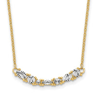 Load image into Gallery viewer, 14K and White Rhodium Polished and Diamond-cut Bar Necklace

