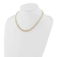 Load image into Gallery viewer, 14K Two-tone Polished with Diamond-cut Beads Fancy Necklace
