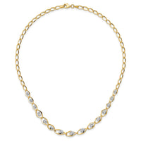 Load image into Gallery viewer, 14K Two-tone Polished with Diamond-cut Beads Fancy Necklace
