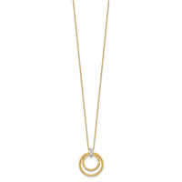 Load image into Gallery viewer, 14K Two-tone Polished CZ Circles Necklace
