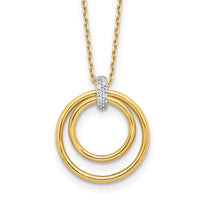 Load image into Gallery viewer, 14K Two-tone Polished CZ Circles Necklace
