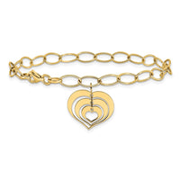 Load image into Gallery viewer, 14K Polished Heart Charm Link Bracelet
