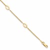14K Oval Links 5-Station 9 inch Plus 1 inch Extender - Total 10 inch Anklet