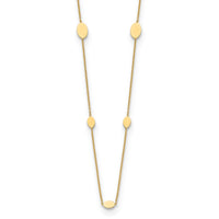 Load image into Gallery viewer, 14K Polished Oval Discs Station with 1in ext. Necklace
