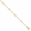 14K Circles and Beads 9 inch Plus 1 inch Extender - Total 10 inch Anklet