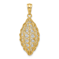 Load image into Gallery viewer, 14K Two-tone Polished and Dia-cut Pendant
