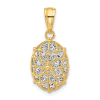 Load image into Gallery viewer, 14K with White Rhodium Polished and Dia-cut Pendant
