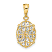 Load image into Gallery viewer, 14K with White Rhodium Polished and Dia-cut Pendant
