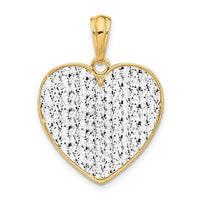 Load image into Gallery viewer, 14K Two-tone Polished and Dia-cut Heart Pendant
