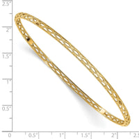Load image into Gallery viewer, 14K Polished and Textured Slip-on Bangle
