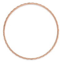 Load image into Gallery viewer, 14K Rose Gold Polished and Textured Slip-on Bangle
