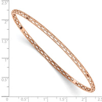 Load image into Gallery viewer, 14K Rose Gold Polished and Textured Slip-on Bangle
