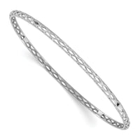 Load image into Gallery viewer, 14K White Gold Polished and Textured Slip-on Bangle
