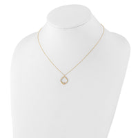 Load image into Gallery viewer, 14K with Rhodium Polished CZ Square Necklace
