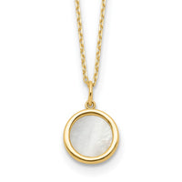 Load image into Gallery viewer, 14K Polished Mother of Pearl Circle Necklace
