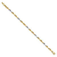 Load image into Gallery viewer, 14K w/White Rhodium Polished Fancy Twisted Link Bracelet
