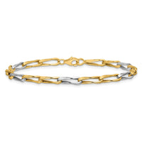 Load image into Gallery viewer, 14K w/White Rhodium Polished Fancy Twisted Link Bracelet
