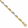 14K w/White Rhodium Polished Fancy Twisted Link Bracelet