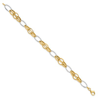 Load image into Gallery viewer, 14K Two-tone Polished Fancy Link Bracelet
