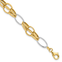 Load image into Gallery viewer, 14K Two-tone Polished Fancy Link Bracelet

