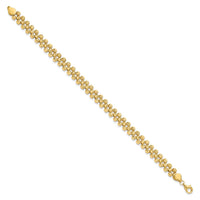 Load image into Gallery viewer, 14K Polished and Diamond-cut Fancy Beaded Link Bracelet
