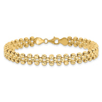 Load image into Gallery viewer, 14K Polished and Diamond-cut Fancy Beaded Link Bracelet
