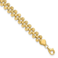 Load image into Gallery viewer, 14K Polished and Diamond-cut Fancy Beaded Link Bracelet
