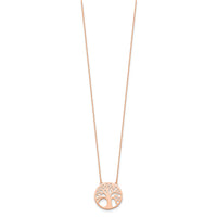 Load image into Gallery viewer, 14K Rose Gold Polished Tree of Life Necklace
