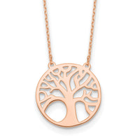 Load image into Gallery viewer, 14K Rose Gold Polished Tree of Life Necklace
