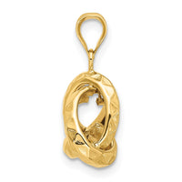 Load image into Gallery viewer, 14K Polished and Textured Triangle Love Knot Pendant
