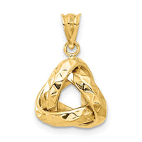 Load image into Gallery viewer, 14K Polished and Textured Triangle Love Knot Pendant
