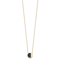 Load image into Gallery viewer, 14K with Black Enamel Polished Circle Necklace
