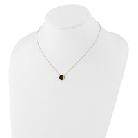 Load image into Gallery viewer, 14K with Black Enamel Polished Circle Necklace
