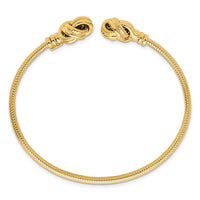 Load image into Gallery viewer, 14K Polished and Textured Love Knots Cuff Bangle
