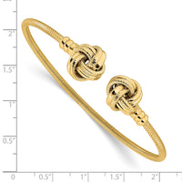Load image into Gallery viewer, 14K Polished and Textured Love Knots Cuff Bangle
