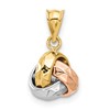 14K Tri-color Polished and Diamond-cut Love Knot Pendant