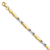 Load image into Gallery viewer, 14K Two-tone Polished Fancy Link Bracelet
