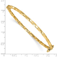 Load image into Gallery viewer, 14K Polished and Textured Hinged Bangle
