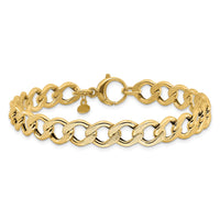 Load image into Gallery viewer, 14K Polished and Textured Fancy Link Bracelet

