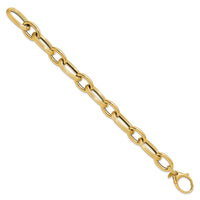 Load image into Gallery viewer, 14K Polished Textured Hollow Fancy Link Bracelet
