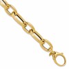 14K Polished Textured Hollow Fancy Link Bracelet