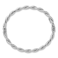 Load image into Gallery viewer, 14K White Gold Polished and Textured Twisted Hinged Bangle
