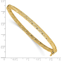Load image into Gallery viewer, 14K Polished and Textured Twisted Hinged Bangle
